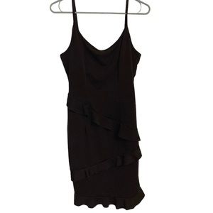 Little black dress with ruffles